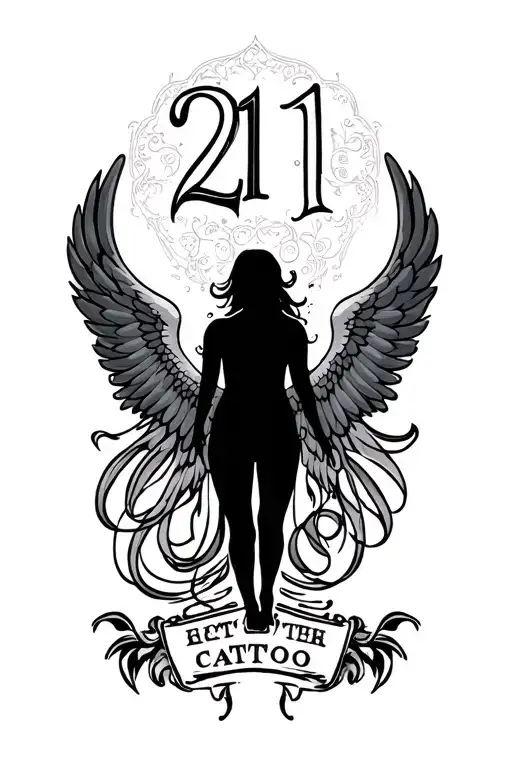 Imagine A Tattoo 21 In A Cool Font And A Cool Border With Angel Wings For The Outter Forearm