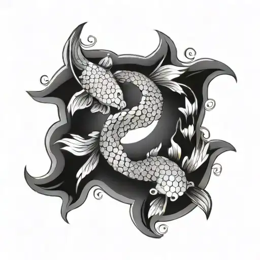 Yin And Yang As Koi Fish