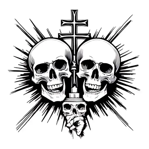 Good Times Bad Times Skulls With Cross
