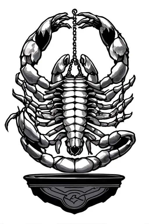 Libra Zodiac Sign Comic Style Tattoo Featuring Scorpio On Scales