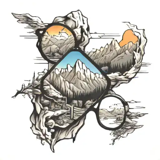 Perspective Change Through A Glasses Lens Hiking Mountains Outside Rising Phoenix Inside