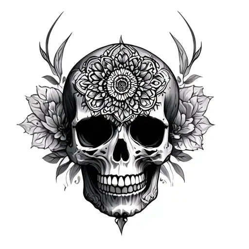 Skull With Mandala Design Incorporating