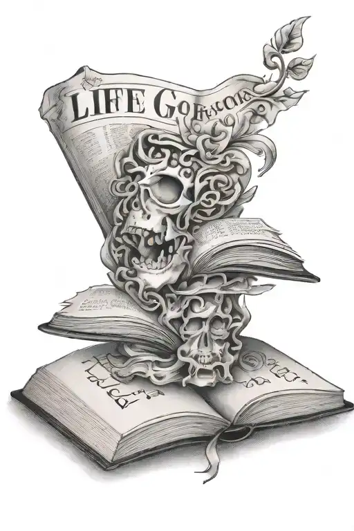 Open Book With The Words Life Goes On Written Inside