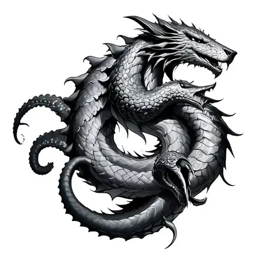 Jormungandr With The Kraken And Fenrir