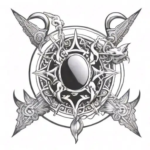 Create A Band Tattoo Wherein Half Of The Circle Is Cancer And Half Is Sagitarrius Zodiac Character