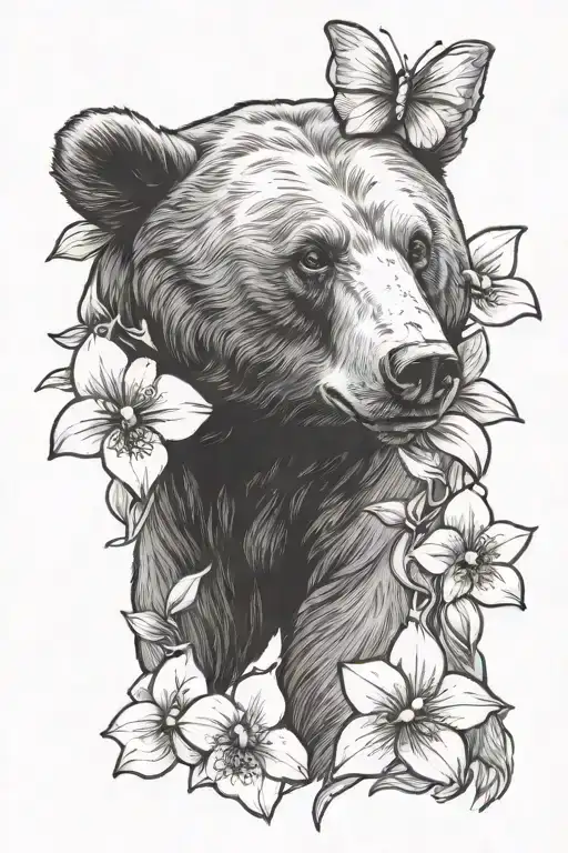 Bear And Violets