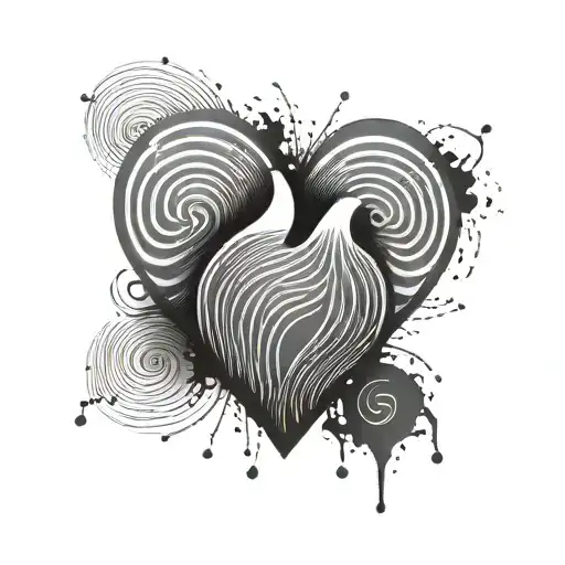 Fingerprint Shaped Like Heart And Grounded Symbol