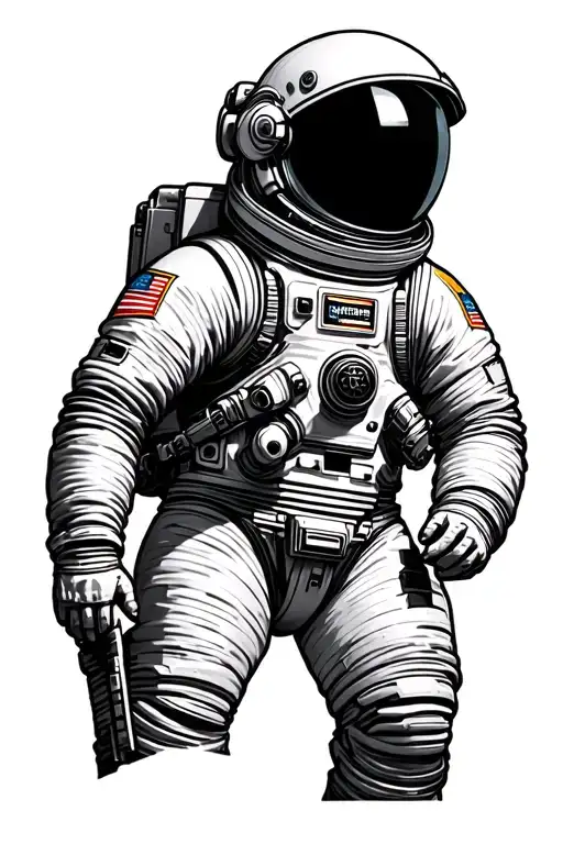 Houston Themed Astronaut Wearing Greek Themed Suit