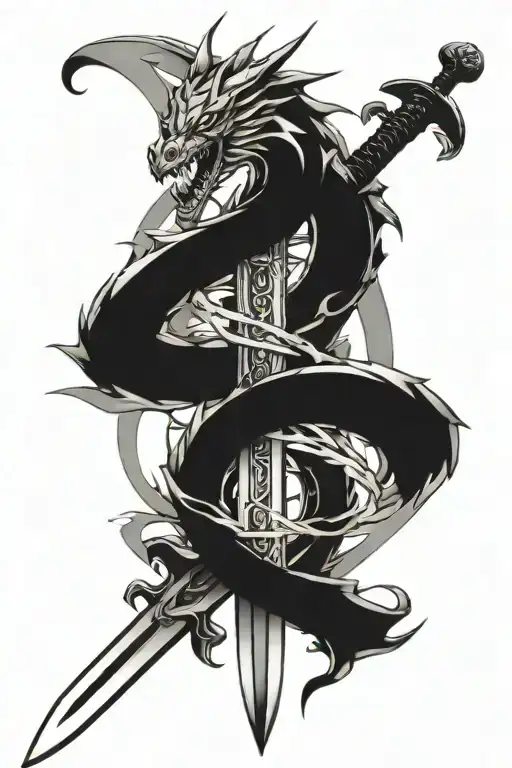 Sword With Dragon Around It Cyber Sigilism