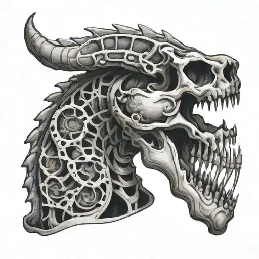 Ouroboros Skeleton From Side Profile