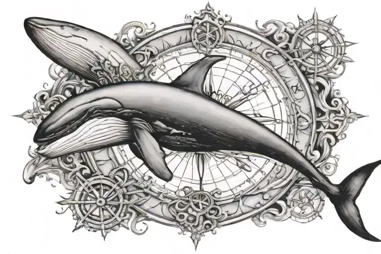 Whale 52 Hertz Whit Compass