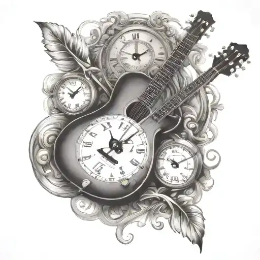 Guitar And Clock