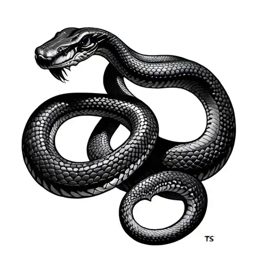 Ts With S As A Snake Wrapped