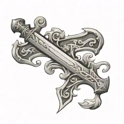 A Sword With A Cross-shaped Handle