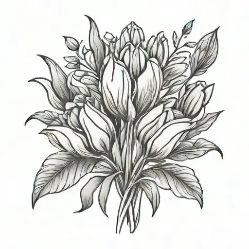 Minimal Tulips Art Line