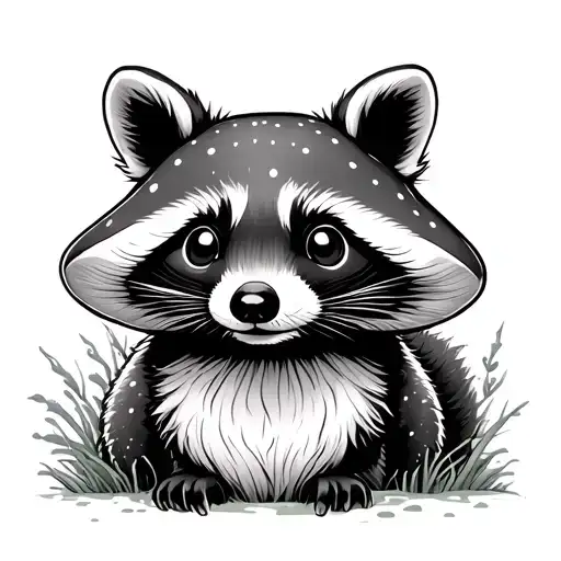 Big Booty Neon Mushroom Racoon