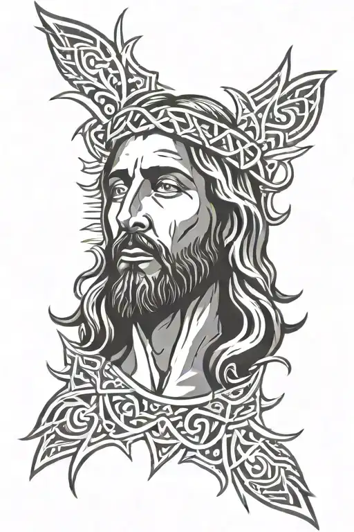Jesus Face Tribal
