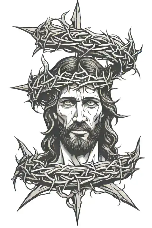 Jesus Christ Crown Of Thorns With Blood