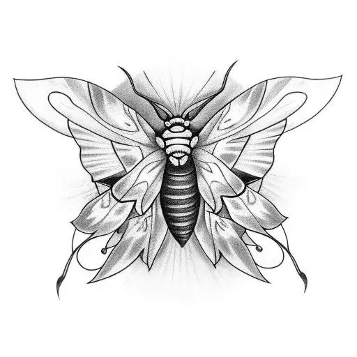 Moth With Flowers Around It Half Sleeve On Forearm