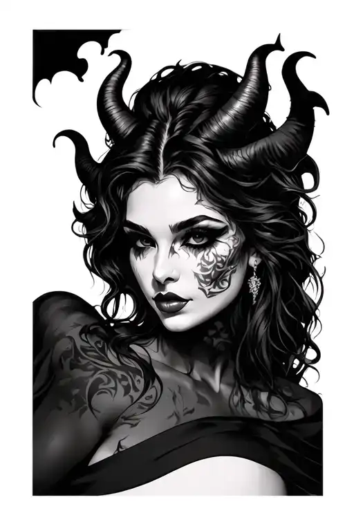 Sexy Demon Woman Face