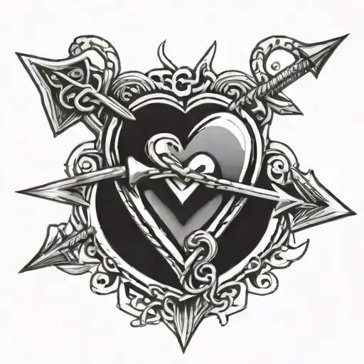 Caltic Love Heart Arrow Chain Links