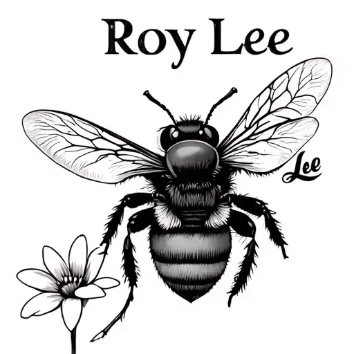 Property Of Roy Lee With A Small Bumble Bee After The Word Lee And A Simple Flower Or Heart