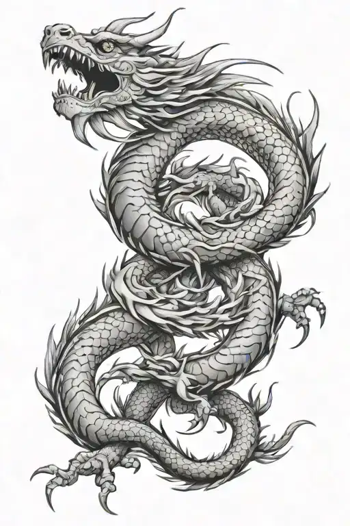 Japanese Inspired Art Of A Dragon Tattoo Sleeve Tattoo Design