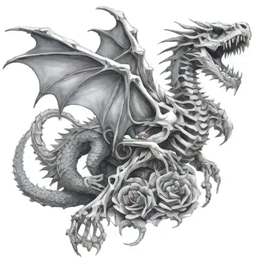Human Skeleton Oroborus Dragon