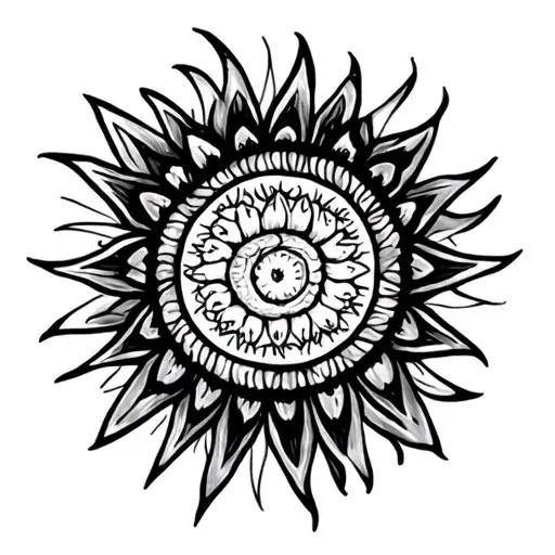 Mandala With Sun And Stars