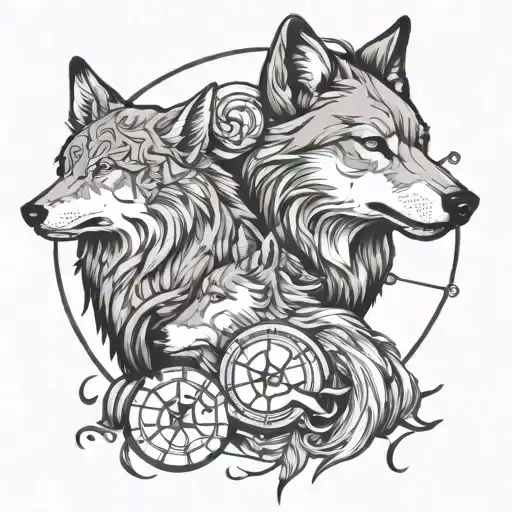Wolf And Gemini Zodiac Sign