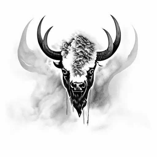 Bison Skull With Smoke