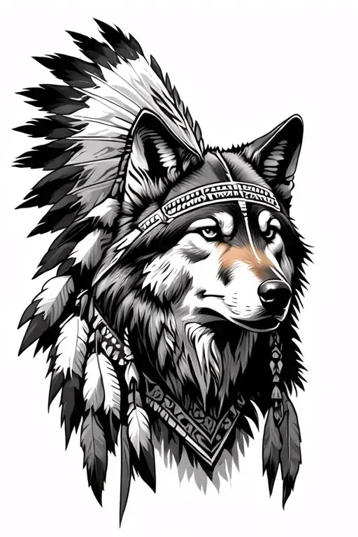 Native American Warrior Wolf Male