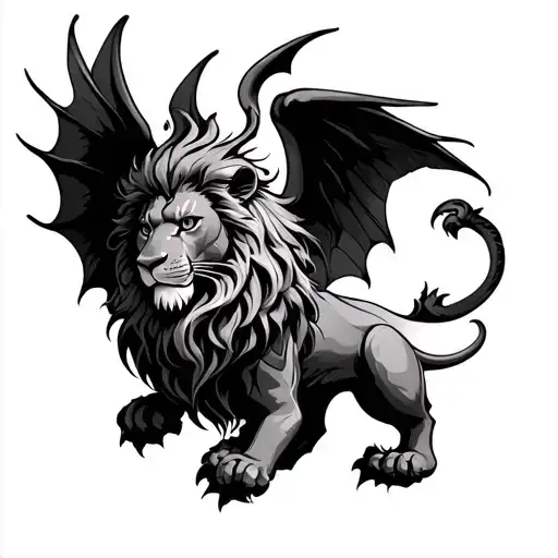 Lion And Dragon With Wings