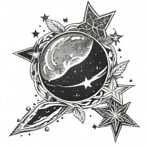 A Galaxy Made Of Mango Slices With Stars Shining Through