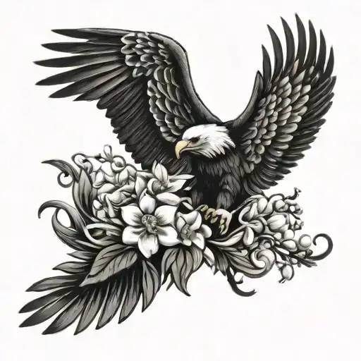 Eagle And Lily Of The Valley Intertwined With Eachother