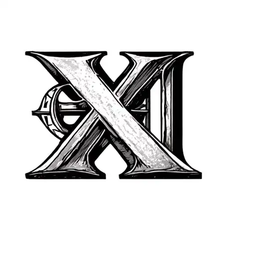 Roman Numeral X On Top Of Roman Numeral I