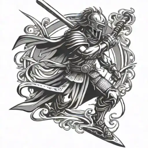 Myoligical Warrior Wielding A Sword