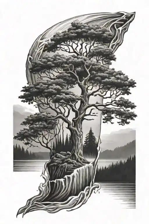 Men's Forearm Water Leading Into Tree Outdoors