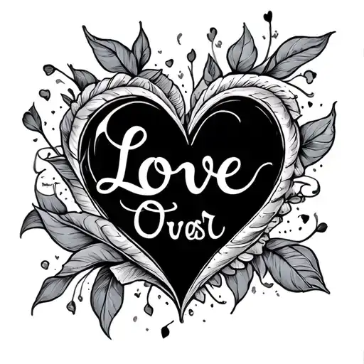 Love Over Lust Words In A Shap Of A Heart