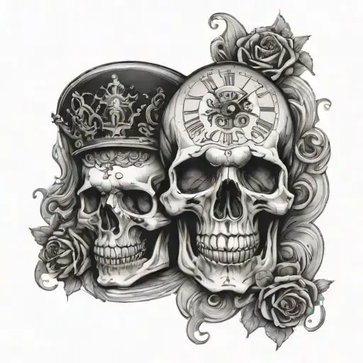 Skull And Time And Lady Death