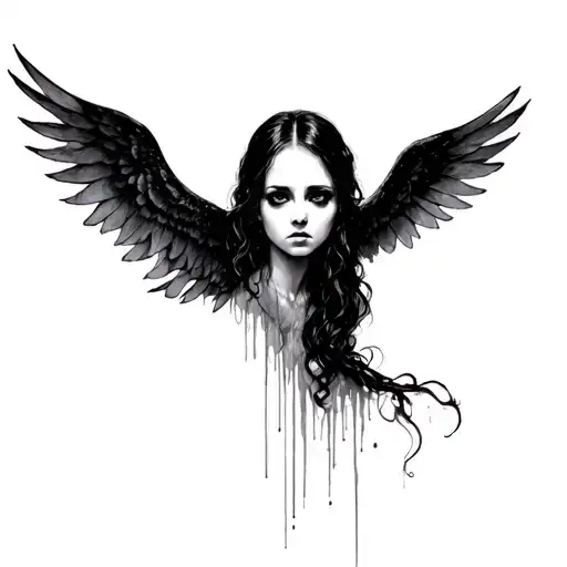 Loss Suicide Grief Portrait Face Wings Spread Wide