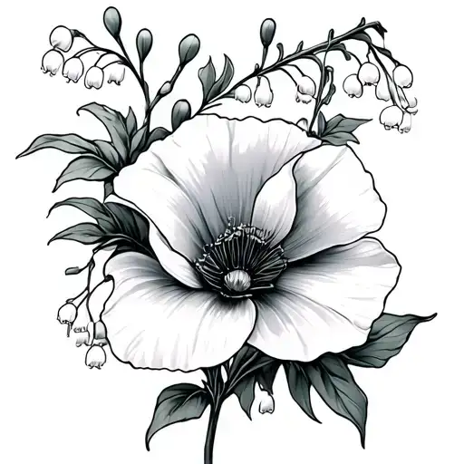 Lily Of The Valley And Poppy Flower Vine