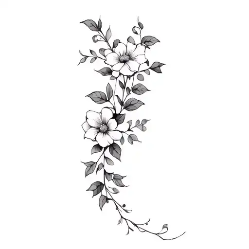 Vine Wrapping With Flowers Smal And Long