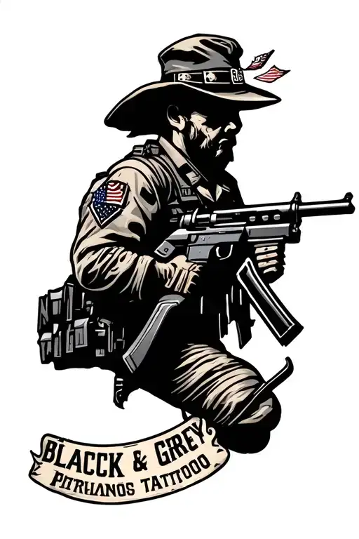 Patriotic Military Tattoo With The Phrase