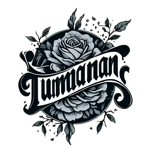 Dark Lettering With Word Tumanan