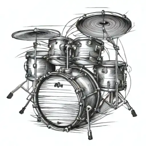 3D Drum Kit Sketch