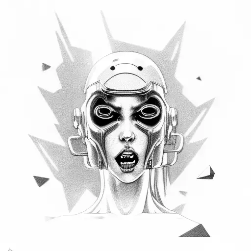 Cyberpunk Horror Woman Screaming