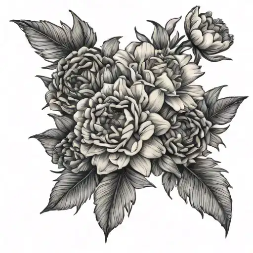 Fine Line Carnation Aster And Narcissus