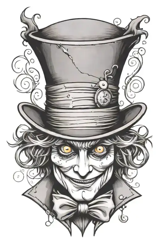 The Mad Hatter Cartoon Creepy With Dripping Eyes