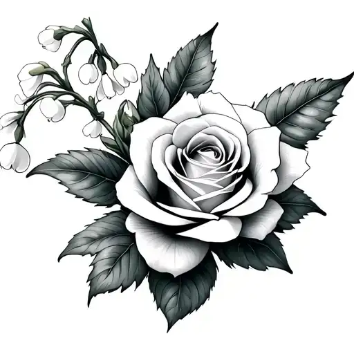 Lily Of Valley And Rose Intertwined